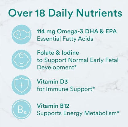SmartyPants Prenatal Vitamins for Women, Multivitamin Gummies: Omega 3 Fish Oil (EPA/DHA), Biotin, Methylfolate, Vitamin D3, C, Vitamin B12, B6, A, K & Zinc, Inositol, 80 Count (20 Day Supply)
