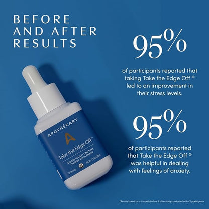 Apothékary Take The Edge Off, Helps Ease Stress & Tension, Alcohol-Free White Wine-Inspired Herbal Liquid Drops, Made with Passionflower Flower, Skullcap & Oatstraw Leaf, 1 Fl oz, 30 Servings