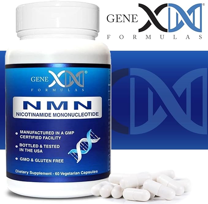 Genex Formulas NMN 250mg - Stabilized Form (60 Capsules), 99% Pure Supplement Capsules for Increased NAD Levels, DNA Repair, & Healthy Aging, GMP Certified