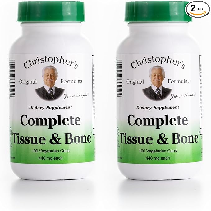 Christopher's Original Formulas Complete Tissue & Bone Formula – 100 VCaps | Herbal Support for Bones & Connective Tissue - Pack of 2