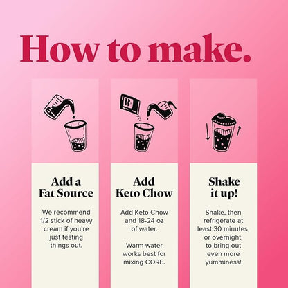 Keto Chow Strawberry | Keto Meal Replacement Shake Powder | Nutritionally Complete | Low Carb | Delicious Easy Meal Substitute | Protein Rich You Choose The Fat | Single Meal Sample