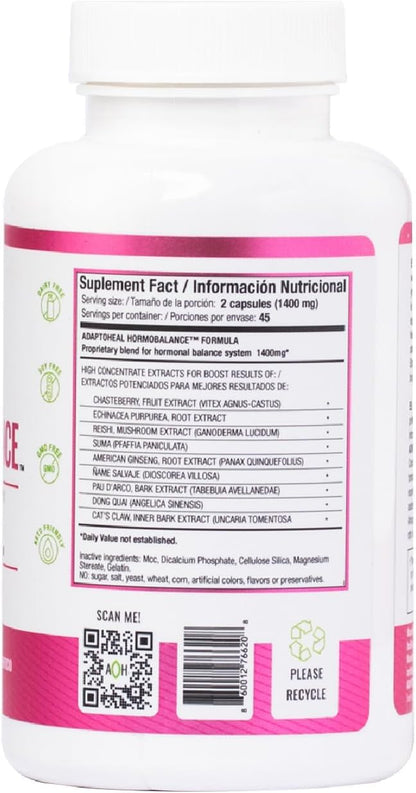 Hormone Balance for Women – Menopause & PMS Support Supplement – Adaptogens for Female Balance & Wellness – 90 Vegan Capsules