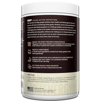 TrueFit High Fiber Protein Powder, Grass-Fed Whey Meal Replacement Shake with Prebiotics, Probiotics, & Organic Superfoods, Keto Friendly, Gluten Free