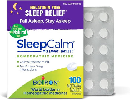Boiron SleepCalm Tabs - 100 Count for Deep, Relaxing, Restful Nighttime Sleep - Melatonin-Free and Non Habit-Forming Sleep Calm Meltaway Tablets