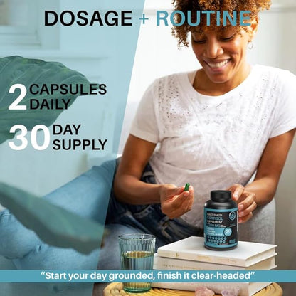 mastermedi Cortisol Supplements for Women and Men Support with Magnesium, Ashwagandha, Lion’s Mane & GABA – Adaptogenic Stress Relief & Mood Support – Non-GMO, No Fillers, Gluten-Free