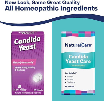 NaturalCare Candida Yeast Care, Homeopathic Tablets, 60ct