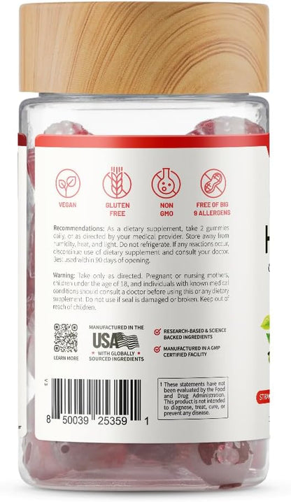 Snap Supplements Heart Health Gummies, Blood Circulation Supplements, CoQ10 Heart Health Supplements, Blood Flow Supplement, Sugar Free, 60 Gummies