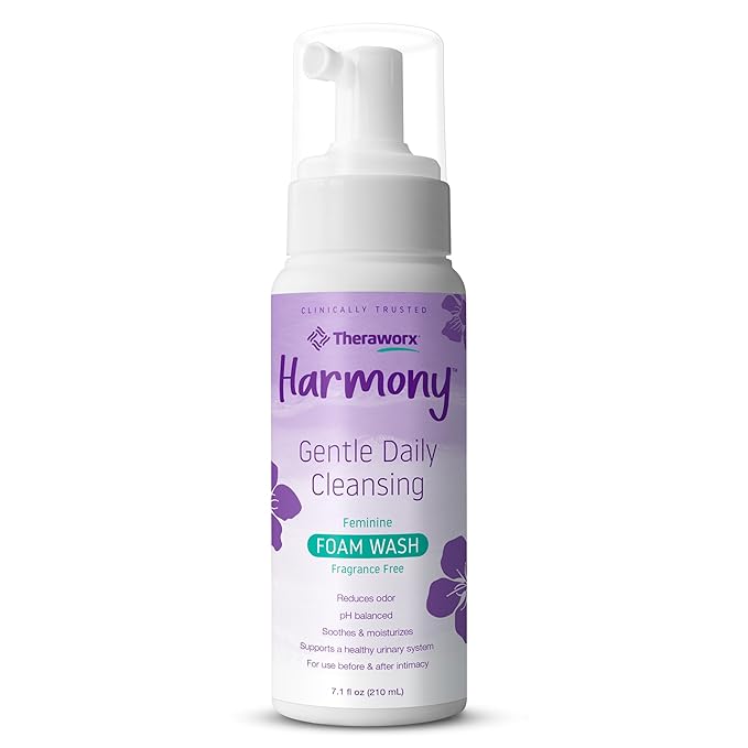 Theraworx Harmony Daily Feminine Care Foam, Gentle Daily Cleansing Fragrance Free, Reduces Odor, pH Balanced - 7.1 fl oz - 1 Count
