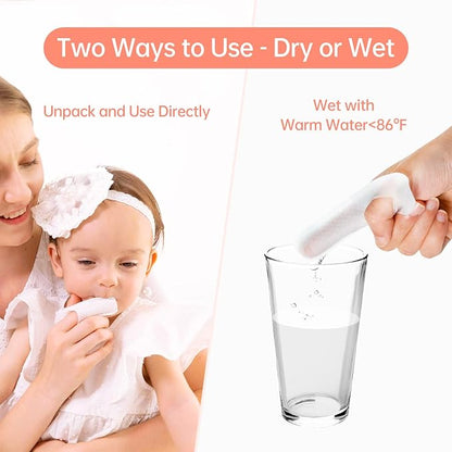 Toddler & Baby Dry Wipes, Premium 0-36 Months Tooth and Gum Wipes, Upgrade Tongue Cleaner for Infant & Newborn, 60 Count
