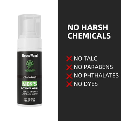 Men's Intimate Wash – pH Balanced Foaming Tea Tree Groin Cleanser, Odor Control with Agave & Licorice, Refreshing Body Wash – 5 Fl Oz