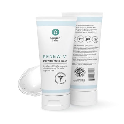 Daily Intimate Wash for Women & Men - Fragrance-Free pH Balance Cleanser w/Boric Acid, Hyaluronic Acid & Vitamin E for Odor Control & Hydration - Male & Feminine Wash, Hygiene Care - 6 fl oz