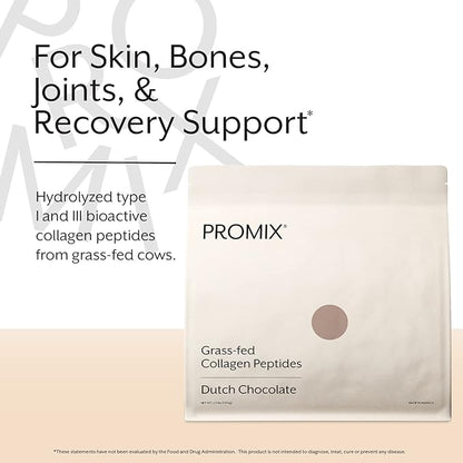 ProMix Nutrition Collagen Peptides, Chocolate - Hydrolyzed Collagen Protein Promotes Healthy Skin, Bones, Joints & Recovery Support - Add to Shakes, Smoothies - 2.5 Pound (Pack of 1)