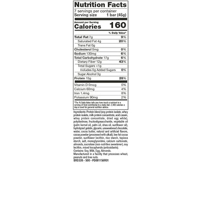 PROTIFIT - Low Calorie Snack Bar for Healthy Diets, High Protein, 15g Protein, Low Carb, Low Sugar, Ideal Protein Compatible, 7 Servings Per Box (Chocolate Crisp)
