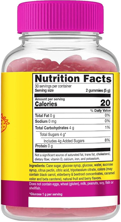 WellYeah Glucose Gummies - 4 Grams of Carbohydrates- Natural Sourced Flavors - Chewable Gummy for Men and Women, Non-GMO, Gluten Free - 60 Count