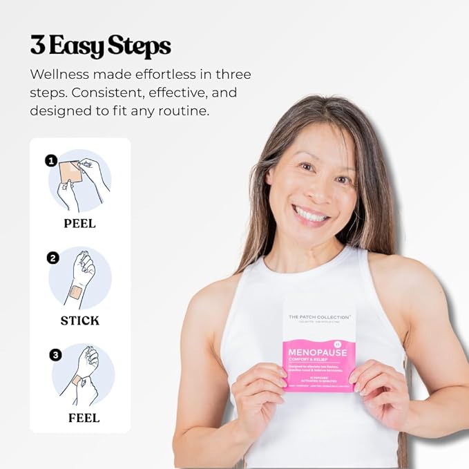 The Patch Collection® - Ultimate Menopause Support Patch for Women | Hot Flushes, Night Sweats, Fatigue, Mood, Sleep | 100% Natural & Vegan, Latex Free (Pack of 15)