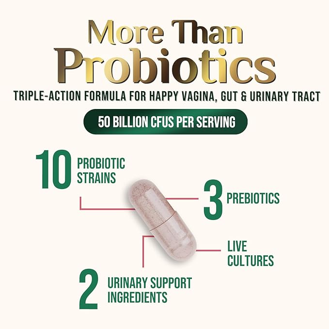 Probiotics 50 Billion CFU per Serving - 10 Strains & Prebiotics - Supports Women's pH Balance, Digestive, UT & Feminine Health - SVag Women Health Supplements - Shelf Stable Bottled USA - 120 Capsules