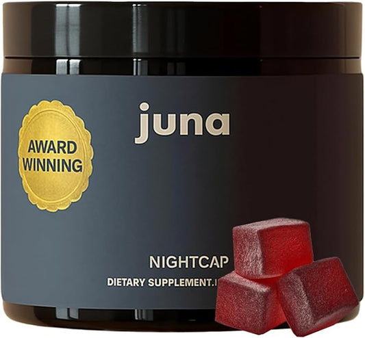 Juna Nightcap Sleep Gummies — Plant-Based Phytomelatonin + 8 Botanicals for Deep, Restorative Sleep | Non Groggy | GABA, Magnesium, Tart Cherry, Passionflower | Sugar-Free, Vegan | 30 Gummies