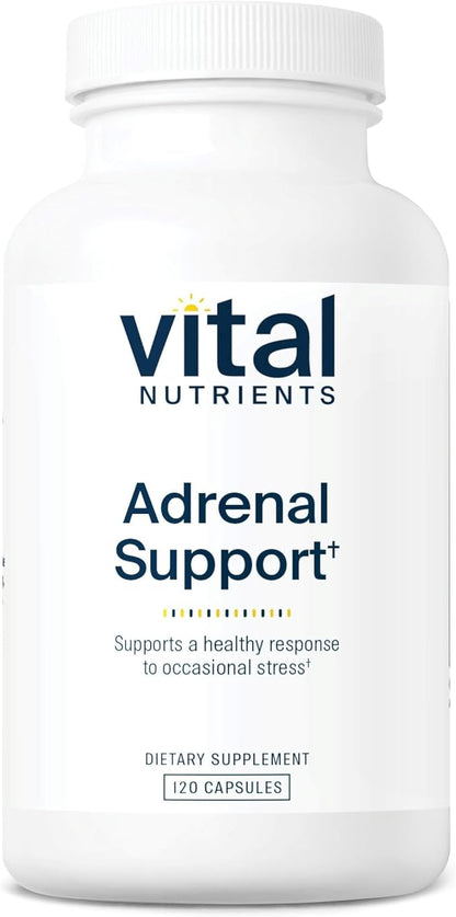 Vital Nutrients Adrenal Support - Adrenal Support Supplements for Gland Function and Cortisol Management - Supports Energy and Stress Levels - Gluten, Dairy, Soy Free - 120 Capsules