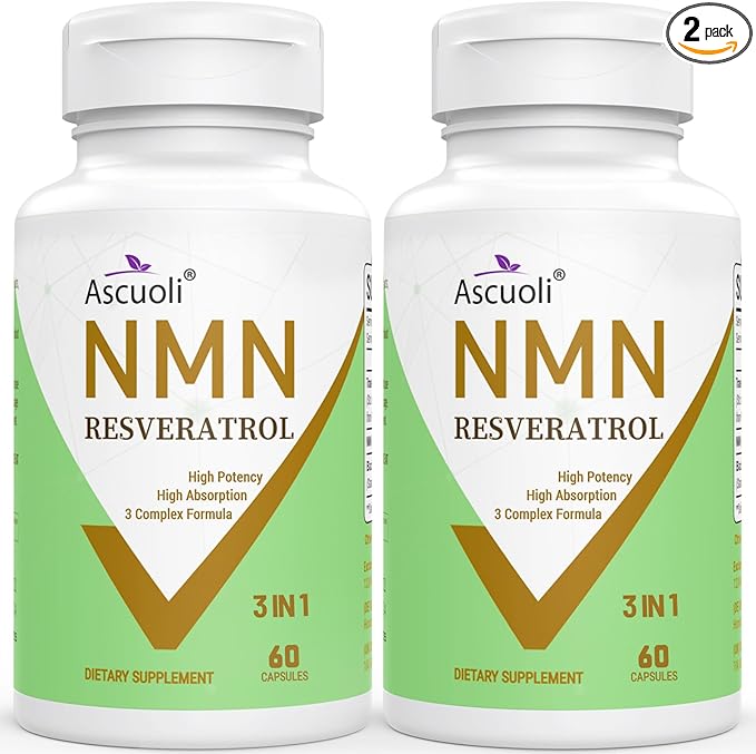 99% Ultra Purity NMN 500mg + Trans-Resveratrol 600mg, 1150mg NMN Resveratrol Supplement, 3-in-1 Advanced Formula for Boost* NAD, Cell, Immune, Energy & Muscle, Healthy Aging, Stabilized Form, 120 Caps