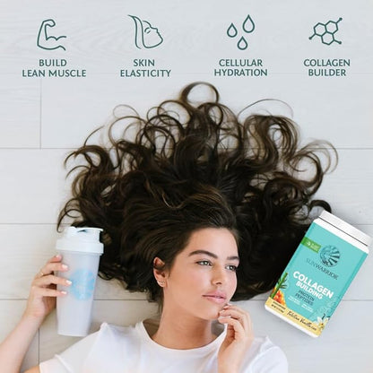 Sunwarrior Collagen Peptides Building Powder | Vegan Collagen for Women Plant-Based Protein Powder | Hyaluronic Acid, Biotin, Silica, Vitamin C for Hair Skin & Nails | 40 Servings, Vanilla Flavored