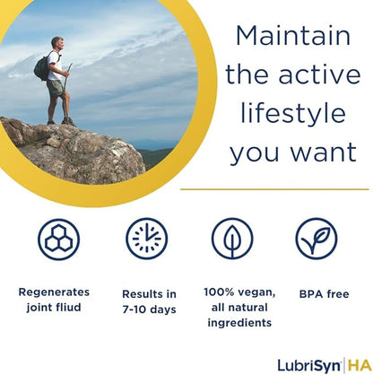 Lubrisyn Hyaluronic Acid Oral Joint Supplement – Liquid HA Formula for Humans – Promotes Joint Support, Mobility, Flexibility, Hydration & Healthy Function for Men & Women – Grape Flavor 11.5oz
