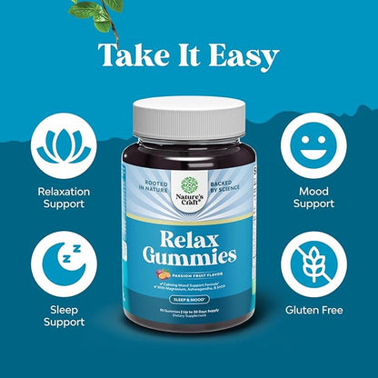 Pure Calm and Relaxing Magnesium Supplement - Magnesium for Stress Support & Rest Ease for Adults - High Absorption Mg Citrate Gummies with L Theanine & Ashwagandha for Muscle Cramps - 90 Count