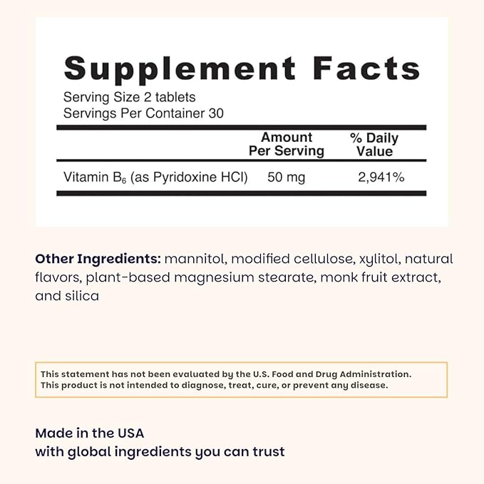 EZ Melts Vitamin B6 - Brain & Heart Health Supplement - Energy Metabolism Support - No Artificial Flavors - Non-GMO & Vegan - Orange Blast - 120 Dissolvable Tablets (60 Servings)