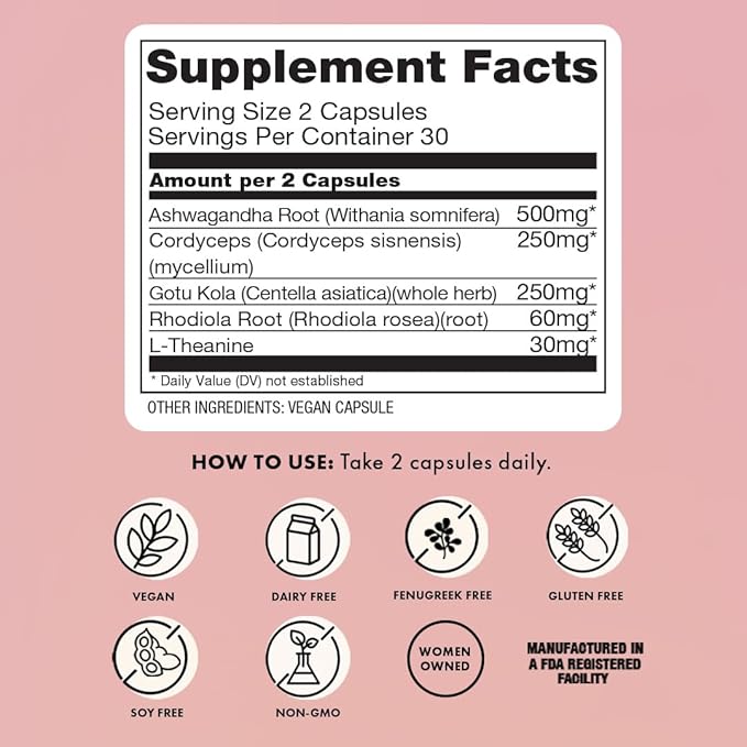 Boobie Relax Mom, Postpartum Stress Support Supplement | Breastfeeding Friendly Approved | Postnatal Mood and Energy Support for Women with Ashwagandha & L-Theanine, 60 Capsules