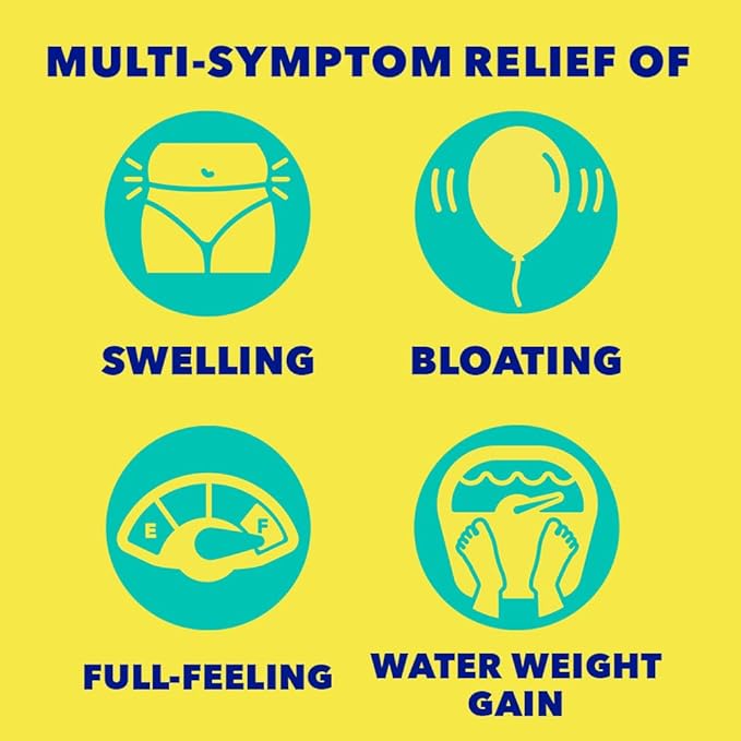 Midol Bloat Relief Caplets with Pamabrom, Relieve Bloating Symptoms Before and During Your Period, Provides Up to 6 Hours of Relief for Women, 60 Count
