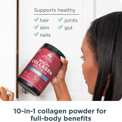 Ancient Nutrition Collagen Peptides Powder, Multi Collagen Protein, Women & Men, Vitamin C, Probiotics, Hydrolyzed Collagen, Supports Skin, Joints, Gut Health, Vanilla, 60 Servings (Pack of 2)