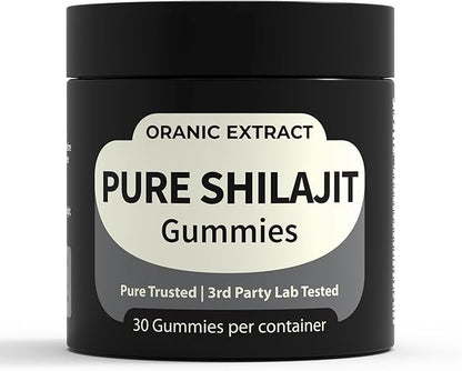 Shilajit Gummies–Himalayan Source 9000mg, Energy & Immune Support for Men & Women, Fulvic Acid + 85 Trace Minerals, Manuka Honey Flavor, Organic, Non-GMO, 30 Vegan Gummies