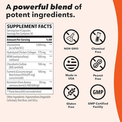 LifeSeasons Mobili-T - Joint Support Supplement - Reduces Aches & Discomforts - Increase Range of Motion - Rebuild Tissue & Cartilage - MSM Chondroitin Collagen Glucosamine & Turmeric - 208 Capsules