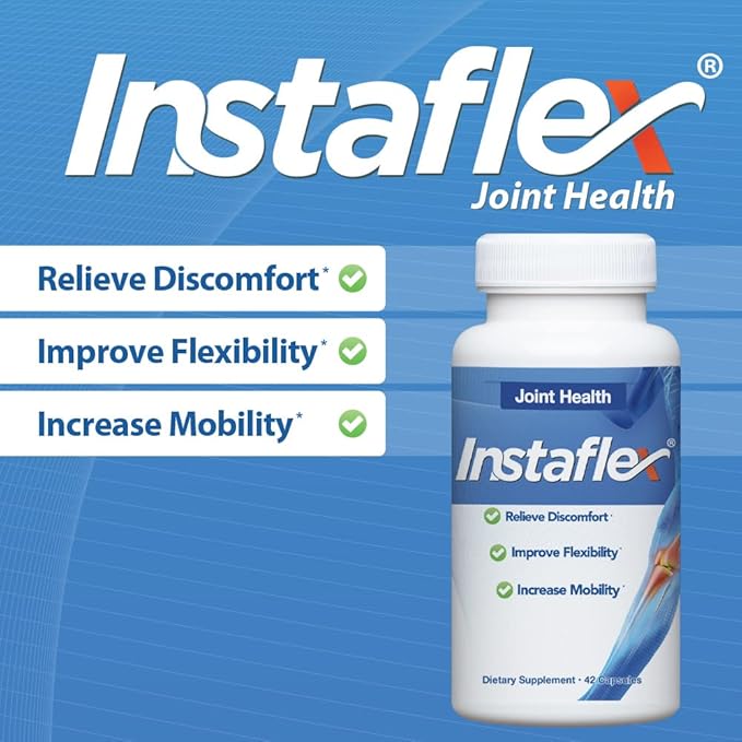 Instaflex Joint Support Supplement for Men and Women - Glucosamine, MSM, White Willow, Turmeric, Ginger, Cayenne, Hyaluronic Acid - 42 Capsules