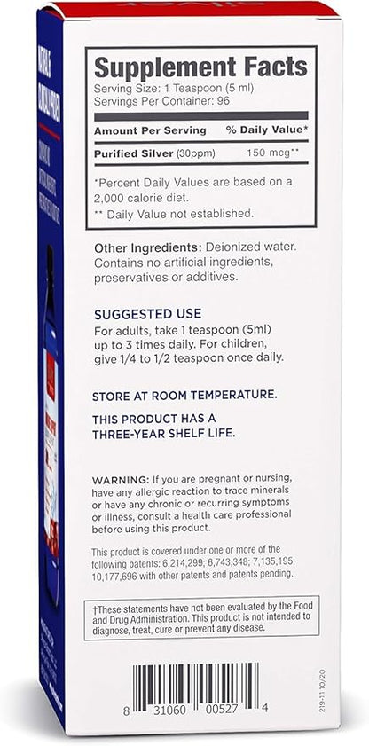 Silver Biotics 30 PPM Extra Strength Daily Immune Support Supplement with Patented Multivalent Silversol Technology | The Perfect Daily Defense Boost for Your Immune System | 16 Fl Oz