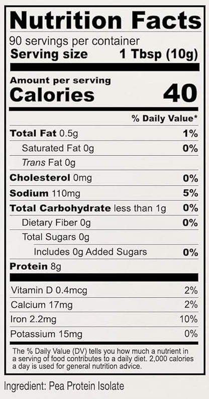 Anthony's Premium Pea Protein, 2 lb, Plant Based, Gluten Free, Unflavored, Vegan, Keto Friendly, Made from Peas