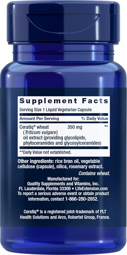 Life Extension Skin Restoring Ceramides, 30 Liquid Vegetarian Capsules (Pack of 3)