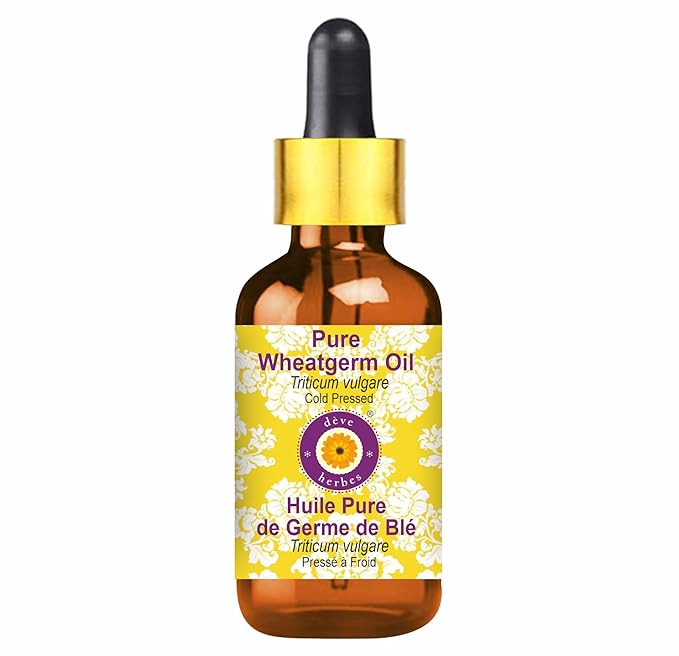 dève herbes Pure Wheatgerm Oil (Triticum vulgare) with Glass Dropper Cold Pressed 10ml (0.33 oz)