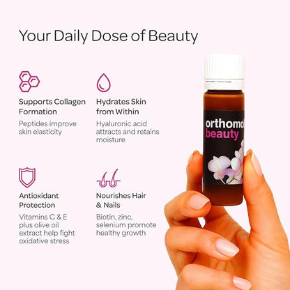 Orthomol Beauty, Women's Beauty Supplement, 7-Day Supply, Supports Hair, Skin, and Nail Health, Collagen Supplement with Coenzyme Q10