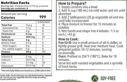Creative Pea Beeffree Kebab Mix 4-Pack | Plant-Based Skewers | High-Protein Shelf-Stable Pea Protein | Just Add Water & Oil | Quick Vegan Meal Kit | Gluten-Free | 4 x 65g