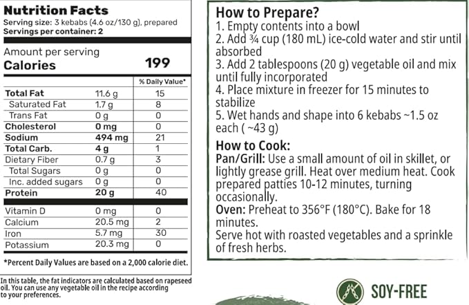 Creative Pea Vegan Variety Pack | Plant-Based Burger, Nuggets, Fish Sticks & Kebab Mix | High-Protein Shelf-Stable Meal Kit | Just Add Water & Oil | Gluten-Free | 4 x 65g