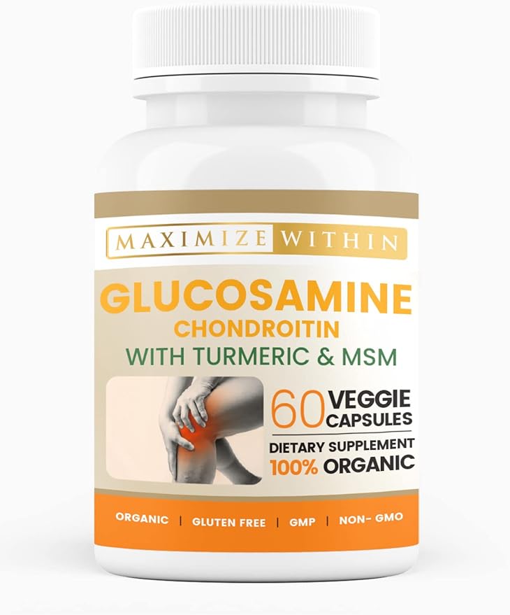 Glucosamine Chondroitin with Turmeric & MSM – Mobility & Flexibility Support – 60 Veggie Capsules