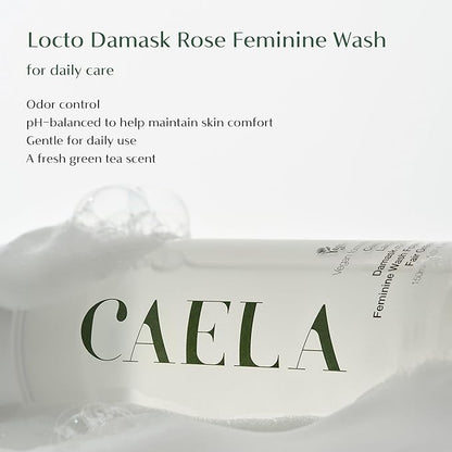 CAELA Feminine Wash Foam Fairgreen, pH-Balanced Intimate Cleanser for Women, Triple Lactobacillus Ferment Complex, Vegan K-Beauty with Green Tea & Mugwort, Sulfate-Free, 5.07 Fl Oz