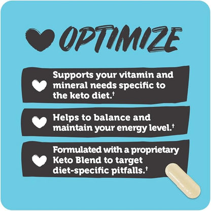 Vitamin Bounty Tune Your Keto Multivitamin with Magnesium & Potassium - Daily Supplements for Men & Women on Keto Diet - Energy & Cramp Relief - Ketosis Support - GLP-1 Support - 90 Capsules