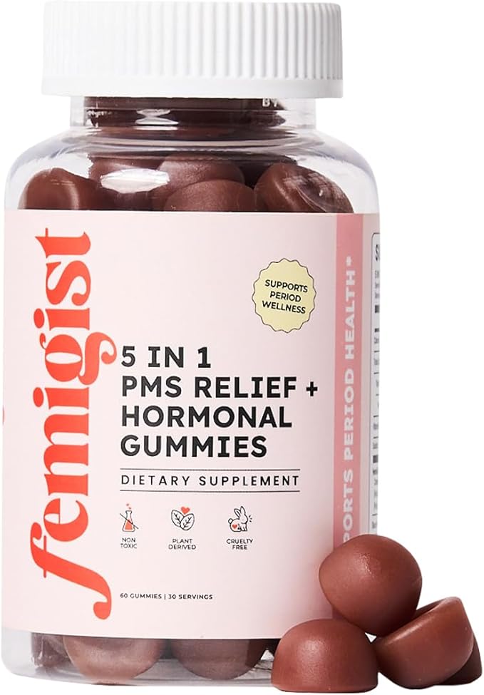 PMS Gummies, Menstrual Cramp Relief Supplement with Chasteberry for Women’s Hormone Balance, Period Pain Support, Natural PMS Aid for Mood Swings, Bloating, Cycle Comfort