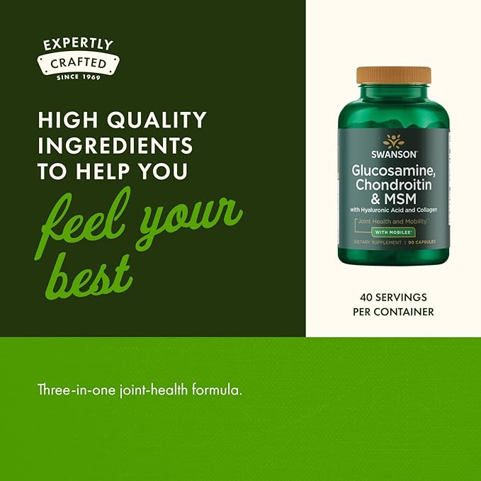 Swanson Glucosamine Chondroitin & Msm with Hyal-Joint 90 Capsules