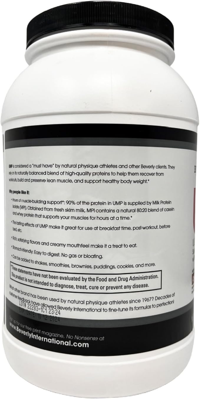 Beverly International UMP Protein Powder, Strawberry. Unique Whey-Casein Ratio Builds Lean Muscle. Easy to Digest. No Bloat. (32.8 oz) 2lb .8 oz