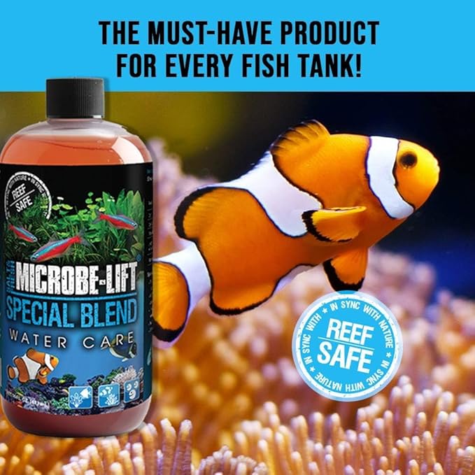 MICROBE-LIFT Special Blend Aquarium Treatment, Fish Tank Water Conditioner for Freshwater and Saltwater Tanks, Helps with Aquarium Algae Control and Odor, 16 Ounces (SBH16)