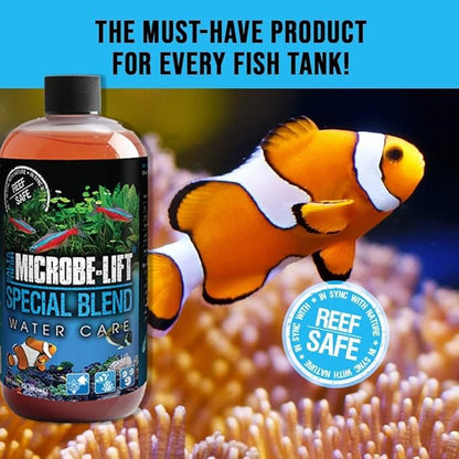 MICROBE-LIFT Special Blend Aquarium Treatment, Fish Tank Water Conditioner for Freshwater and Saltwater Tanks, Helps with Aquarium Algae Control and Odor, 16 Ounces (SBH16)