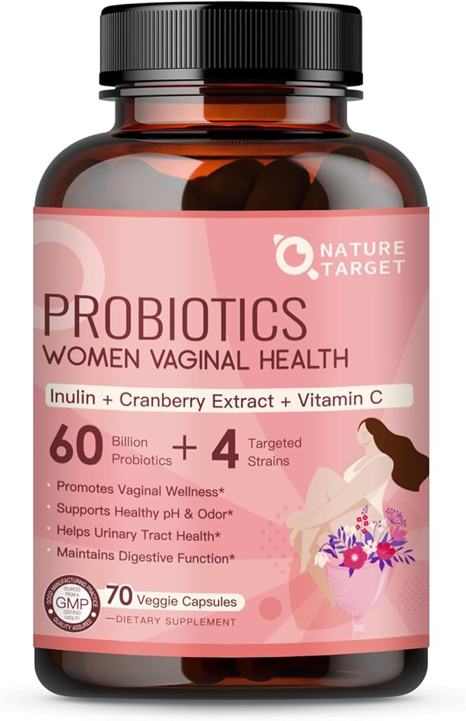 NATURE TARGET Probiotics for Women, 60 Billion CFUs with Cranberry, 70 Capsules