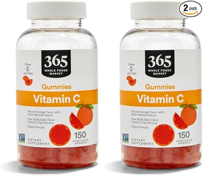 365 by Whole Foods Market, Citrus Vitamin C Gummies, 150 Count (Pack of 2)